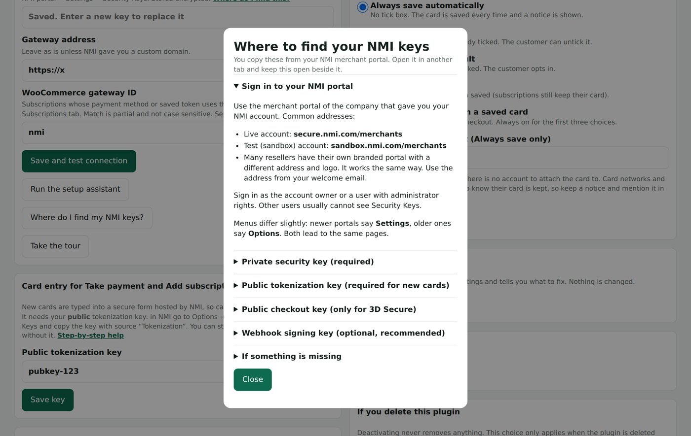 “Where do I find my NMI keys?”