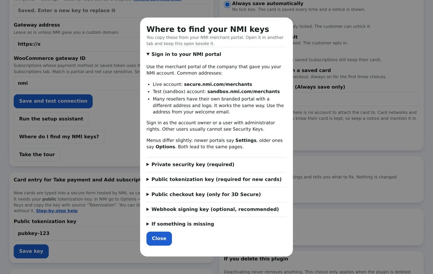 “Where do I find my NMI keys?”
