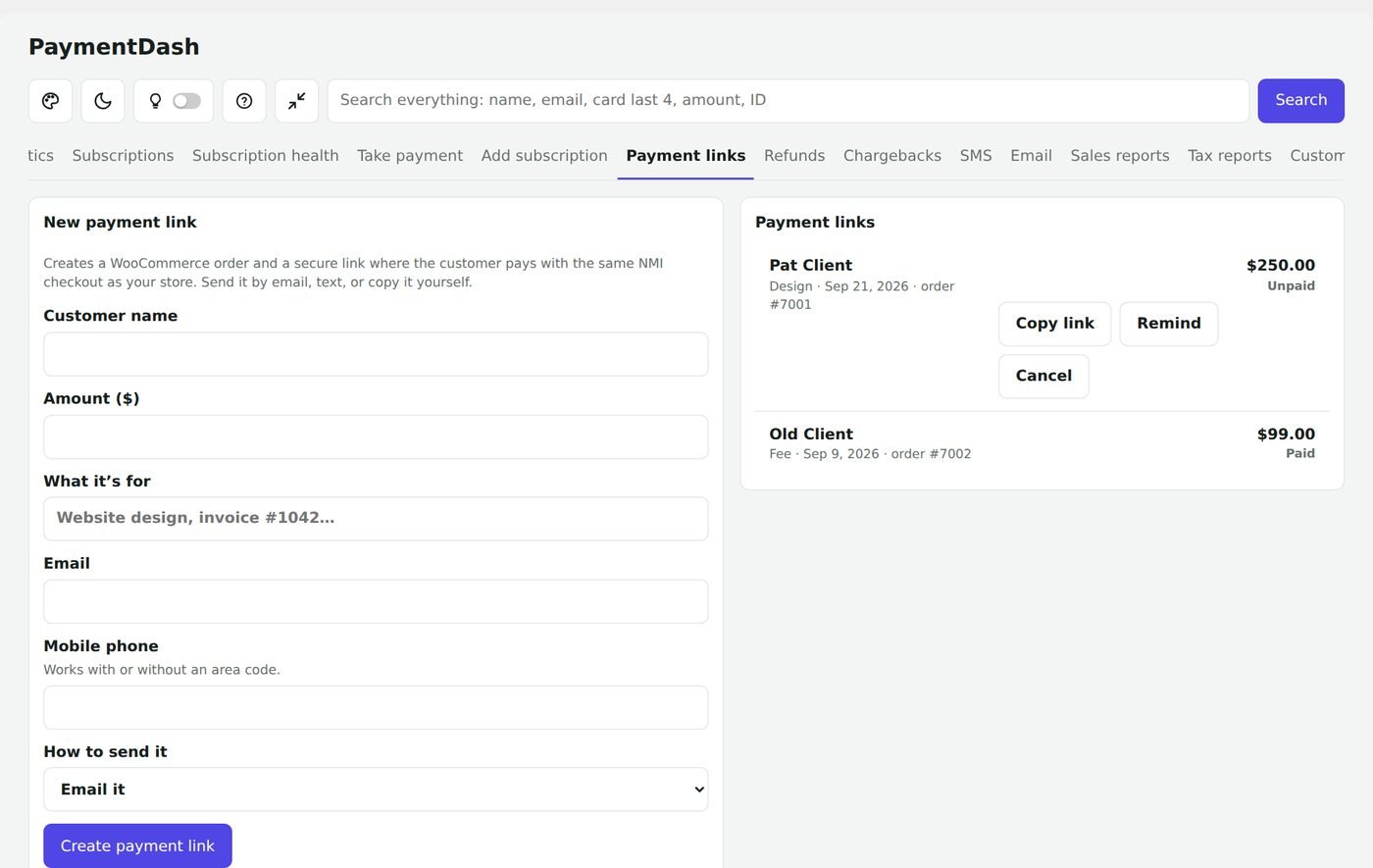Payment links