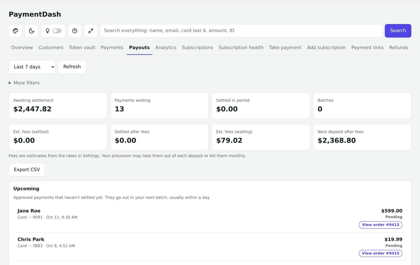 Payouts