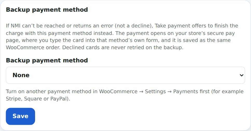Backup payment method