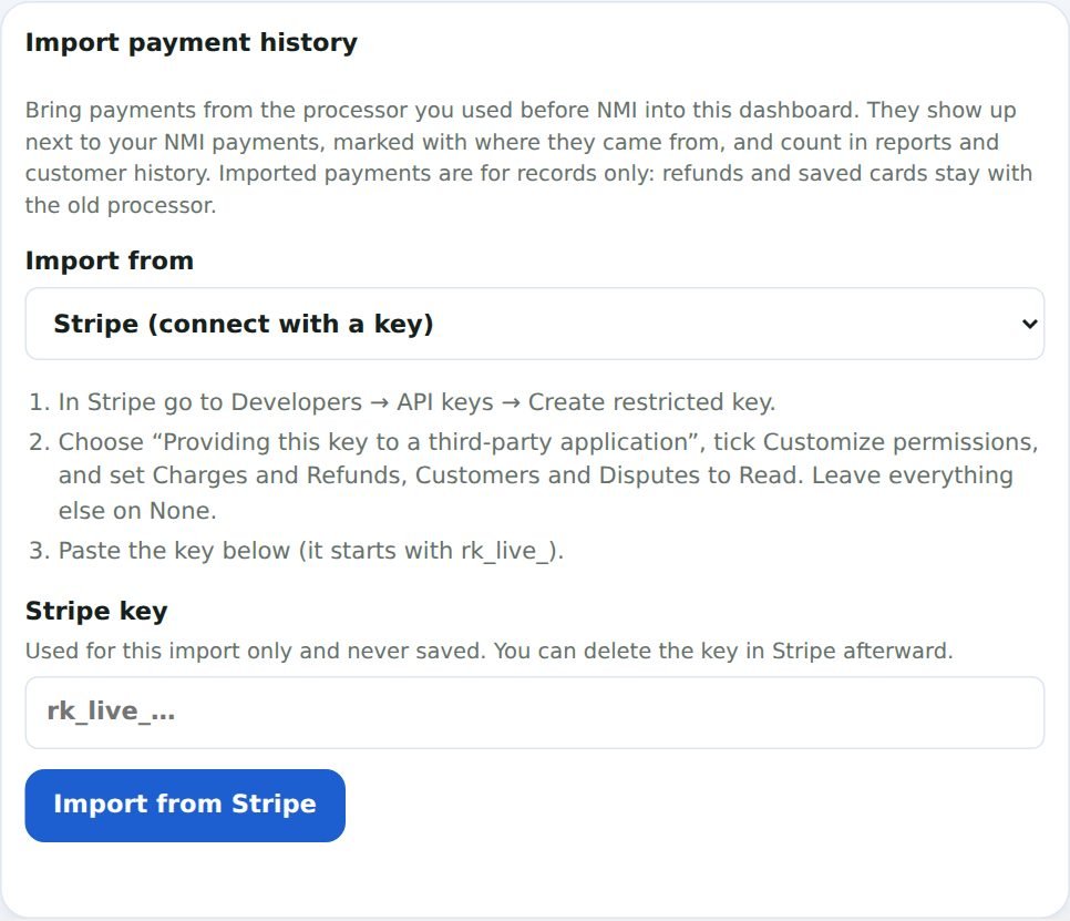 Import your payment history