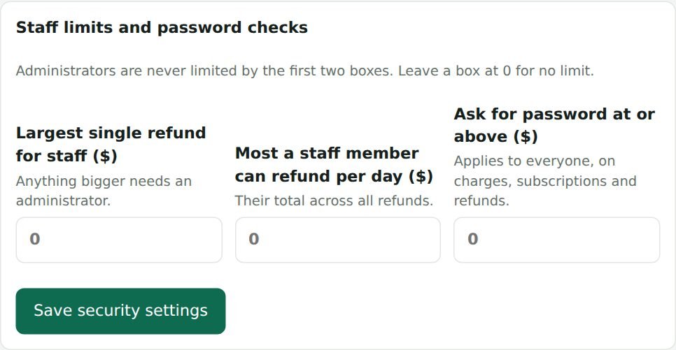 Limits and checks
