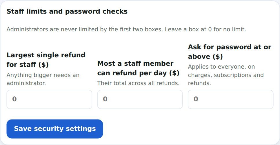 Limits and checks